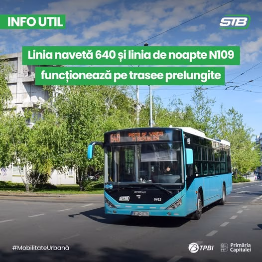 Lucrări la Republica: liniile 640 și N109 merg pe traseu ocolit - Bucuresti