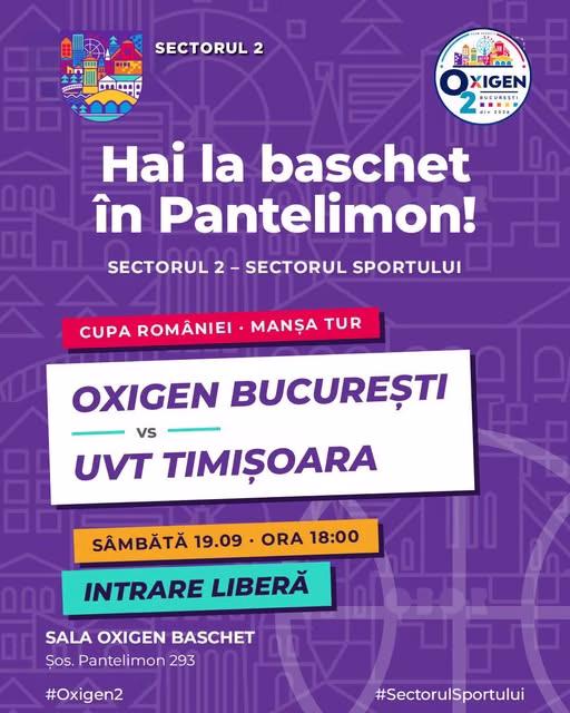 Baschet cu intrare liberă, sâmbătă, în Pantelimon - Bucuresti