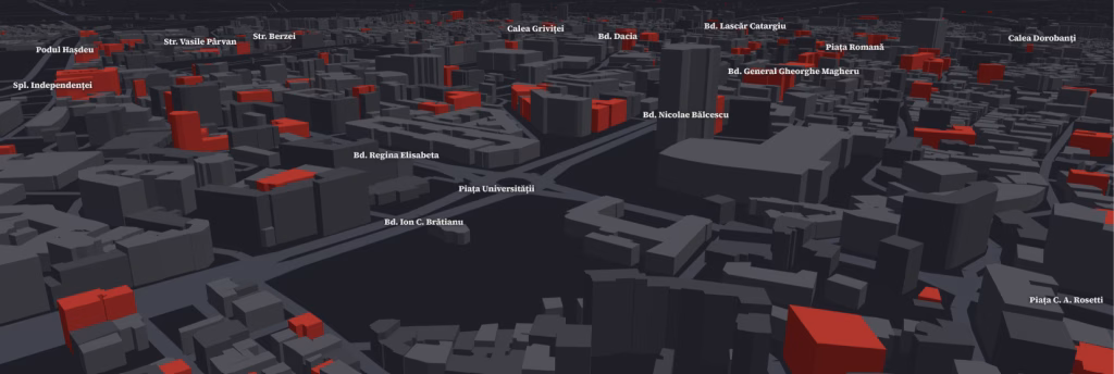 Harta clădirilor cu risc seismic din București, în 3D - Bucuresti