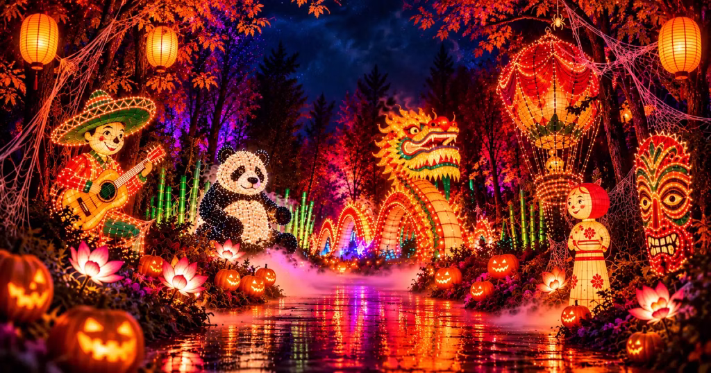 Halloween cu dovleci și lumini la Lumina Park din Grădina Botanică - Cultura