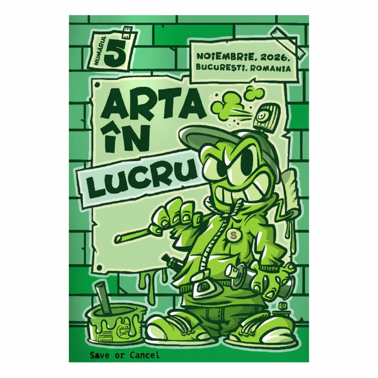 Pisica Pătrată pictează coperta noii reviste Artă în lucru