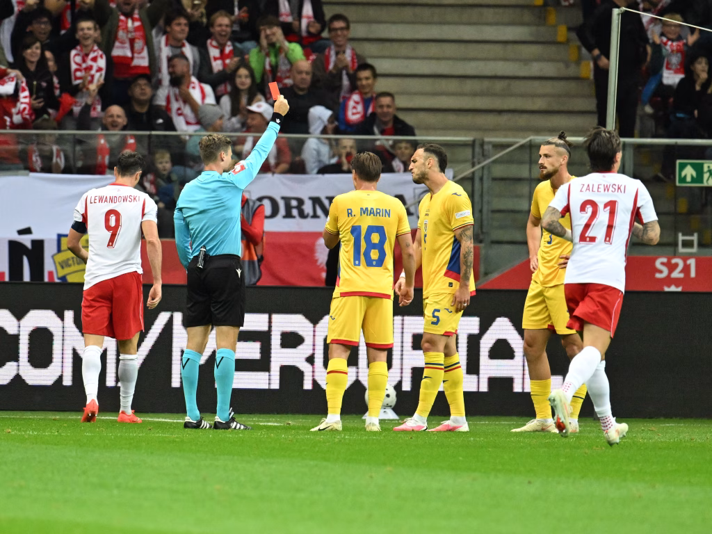 Polonia bate România 3-0, Drăgușin eliminat direct - Sport